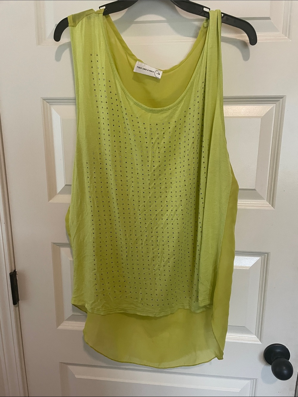 The Limited Lime Green Studded Layered Tank